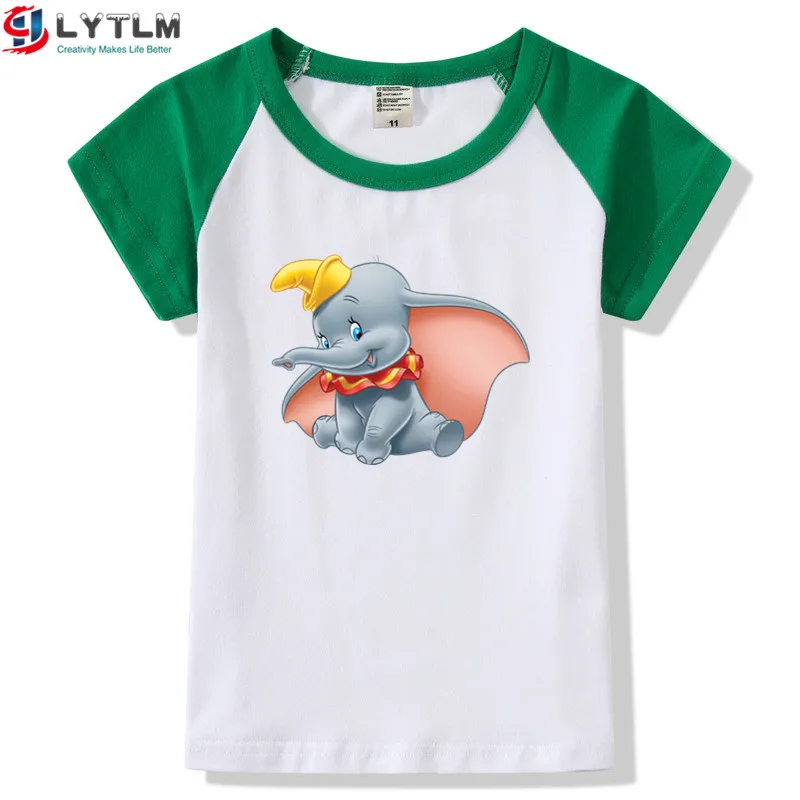 LYTLM/корейская модная одежда, рубашка детская футболка с героями мультфильмов футболка с животными Детские рубашки 14 лет, XXX Осенние Топы для маленьких девочек и мальчиков - Цвет: DX Raglan Green