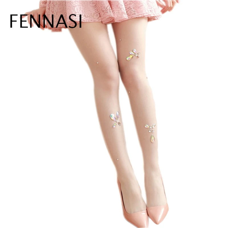 FENNASI, новинка, модные сексуальные колготки, стразы, для девушек, эротические колготки, удобные, мягкие, блестящие, колготки для женщин, фантазия, для женщин, Harajuku