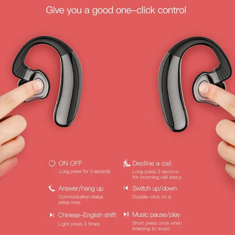 Q9S Earphone Bluetooth Wireless Ear-mounted Headset High-power Button Waterproof Earbuds Sports HIFI Sound 9D Earhook Headphone (9)