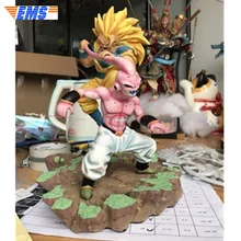 15" Dragon Ball Z Statue Super Saiyan Bust Son Goku VS Majin Buu Full-Length Portrait GK Action Collectible Model Toy BOX Z2610