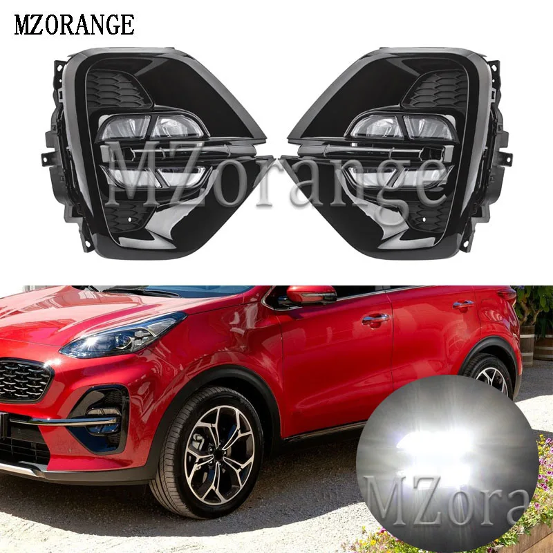 MZORANGE, 2 шт., для Kia sportage KX5,, дневной ходовой светильник, DRL, Светодиодный дневной светильник, передний бампер, противотуманная фара, белый, автомобильный стиль