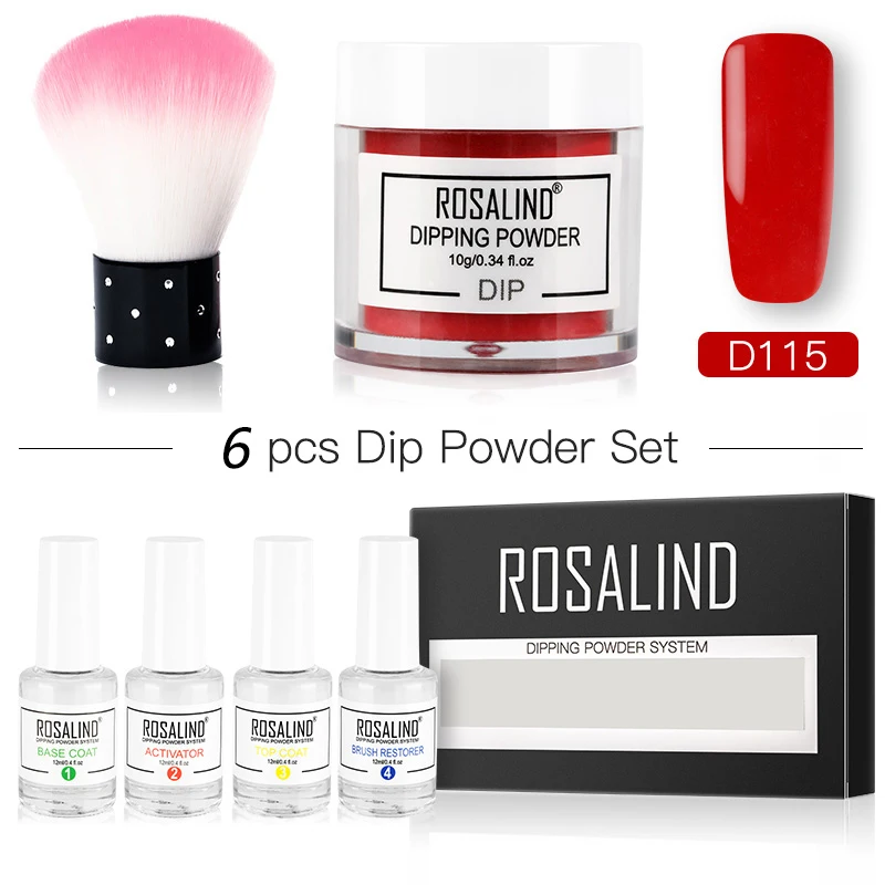 RP-2GELSTOOL-01 ROSALIND Dip порошок Набор голографические наклейки для ногтей блеск набор для украшения ногтей все для маникюра натуральный сухой без лампы - Цвет: RP-2GELSTOOL-01