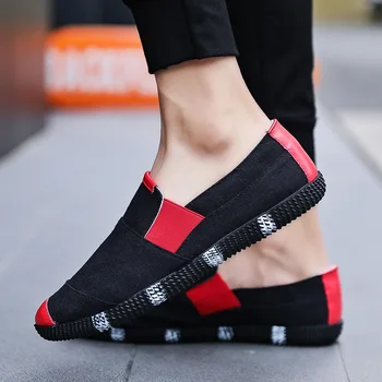 

Comfortable Men Canvas Shoes 2019 Breathable Men Casual Shoes Adult Male Canvas Flat Loafers Shoes Men