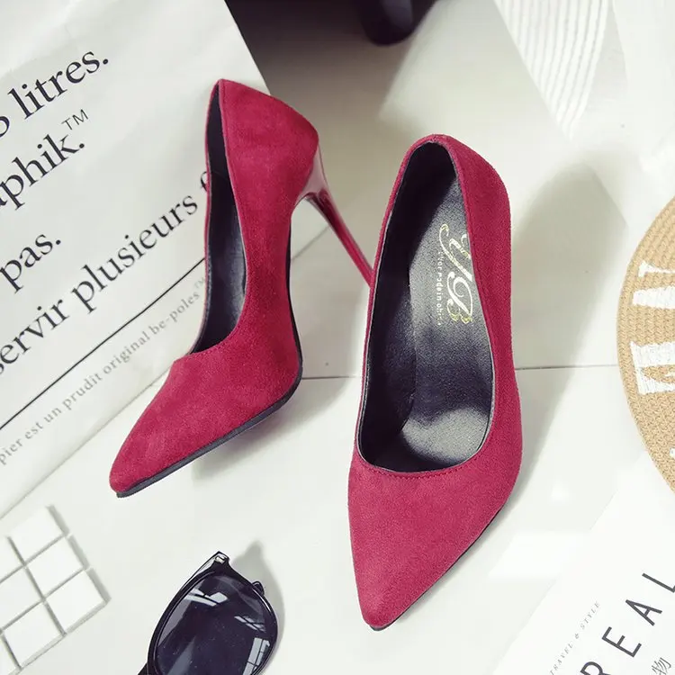 

Fashion Leisure Basic Pumps for Women Slip-On High Thin Heels Ladies Pumps Butterfly-knot Spring Autumm Pointed Toe Single Shoes