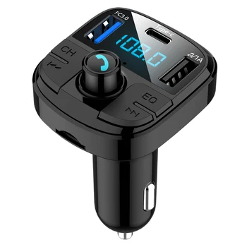

Bluetooth 5.0 MP3 Player Handsfree Support TF Card U Disk QC2.0 3.1A Fast Dual USB Charger Power Adapter FM Transmitter Car Kit