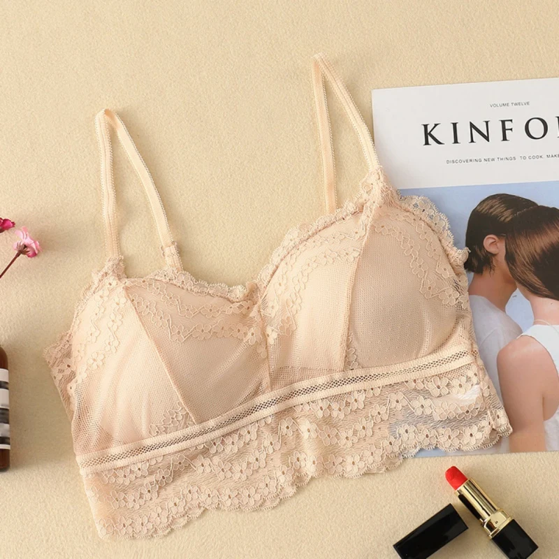 Кружевной топ на бретелях для женщин beauty Cross Back невесомый бюстгальтер без косточек женский эластичный дышащий танки летний хит