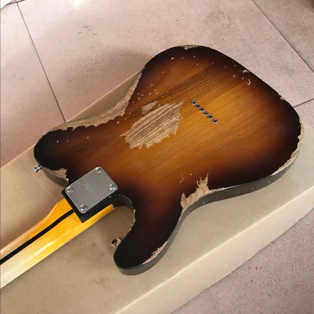 Высокое качество, клен гриф электрогитара, Sunburst gitaar relics от руки гитара ra. Реальные фотографии шоу