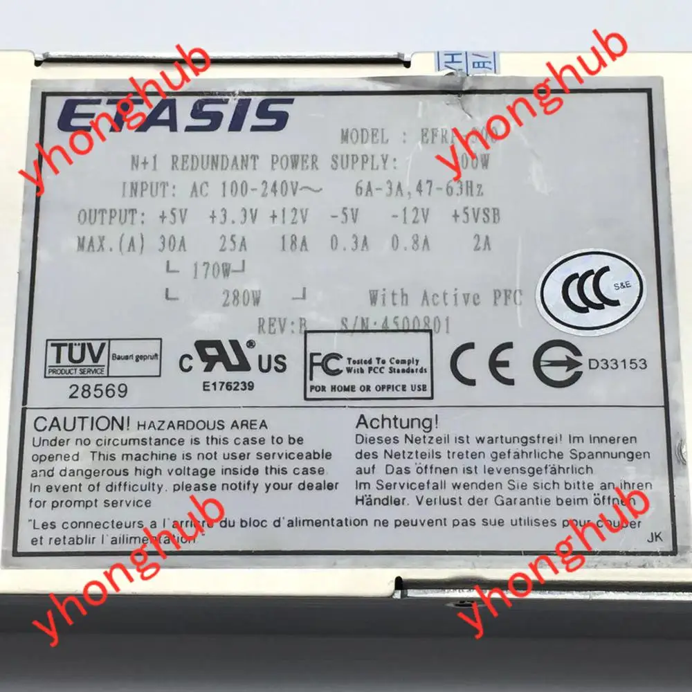 Emacro для ETASIS EFRP-300 сервер источник питания 280 Вт 300 Вт AC 100-240 В 6A-3A 47-63 Гц