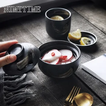 

NIMITME Ceramic Small Household Bowl Stew Soup Ceramic Japanese Tableware Steamed Egg Dessert Bowl