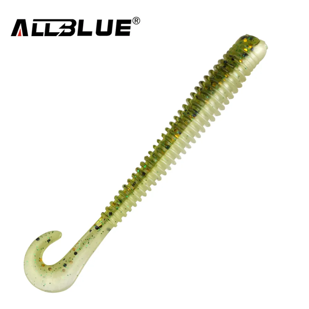 ALLBLUE DOMI одинарная Мягкая приманка с хвостом 2 г/80 мм 8 шт./партия Червячные грубы силиконовая приманка isca Искусственный бас снасти