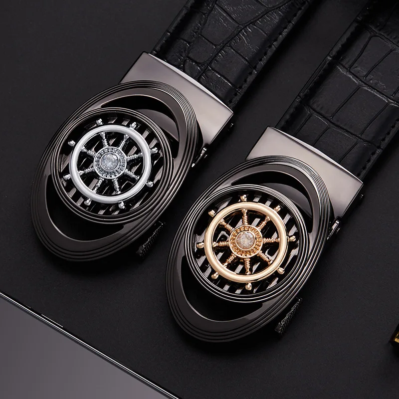 

2020 Men's Leather Fashion Belt Alloy Material Pin Buckle Business Retro Men's Jeans Wild High Quality Belts Crocodile Pattern