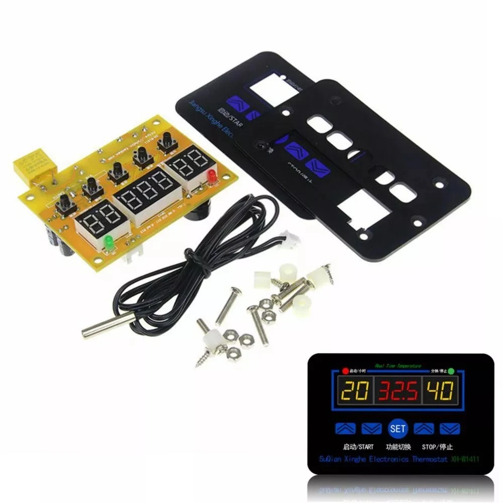 Multi-function Intelligent Digital Display Temperature Controller 12/220V Three Synchronous XH-W1411 Switch -19~99
