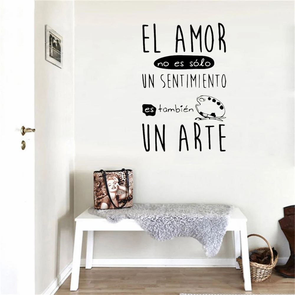 

Love Quote Spanish Saying Wall Decal El Amor El Arte Quote Gradient Wall Sticker Vinyl For Kid Child Room ru4065