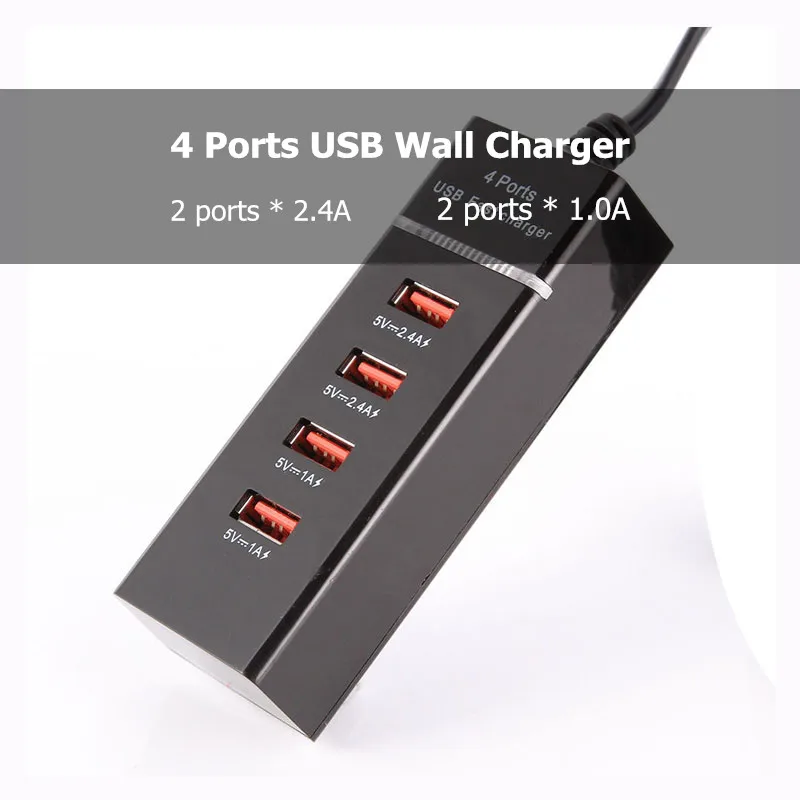 4 порта USB зарядное устройство с настольная Светодиодная лампа адаптер мобильный телефон Быстрая зарядка для iPhone XR XS X 8 7 6s iPad samsung универсальный