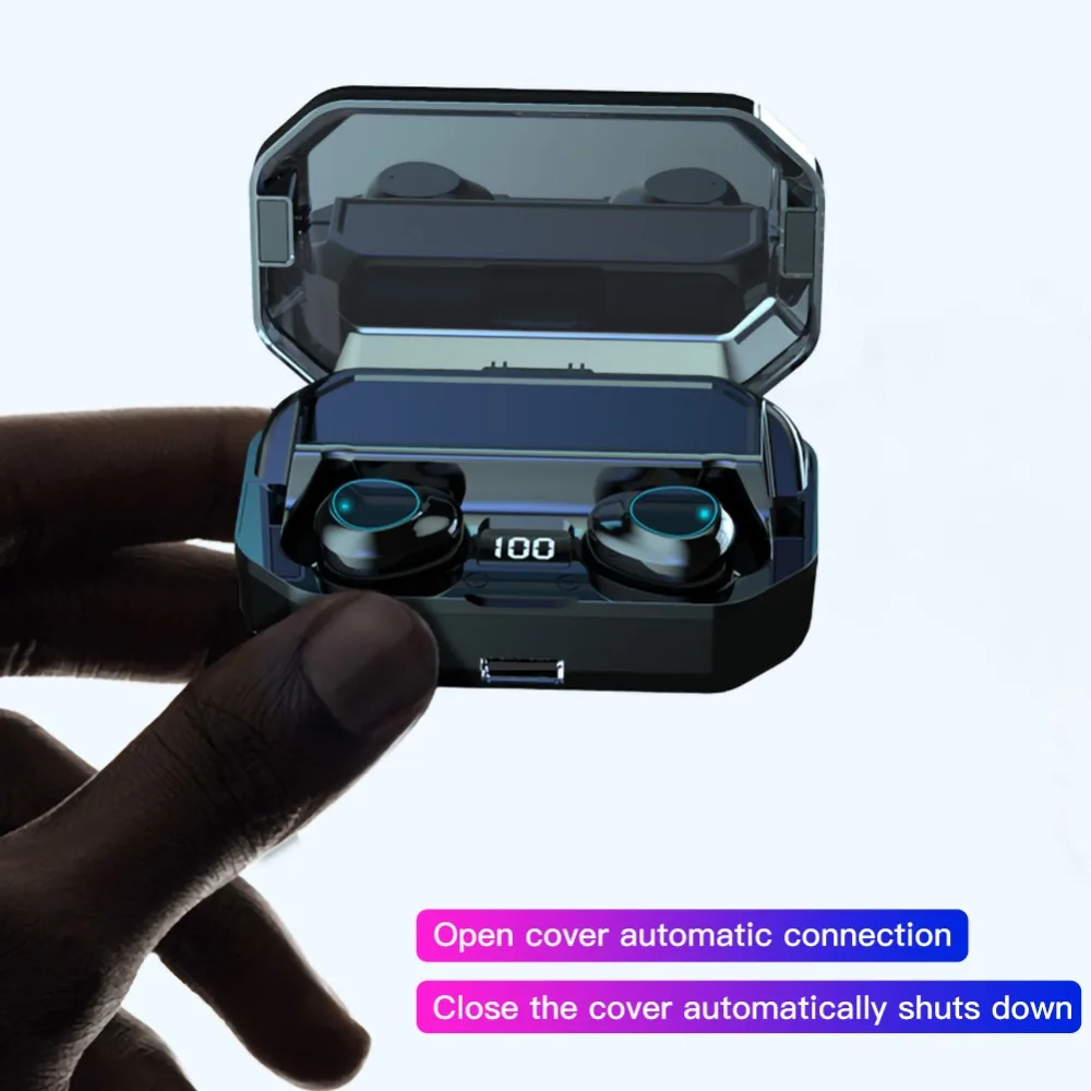 G03 Bluetooth гарнитуры 6000 мАч светодиодный смарт-дисплей высокого класса 6D объемный HD звук 5,0 IPX7 водонепроницаемые Bluetooth беспроводные наушники