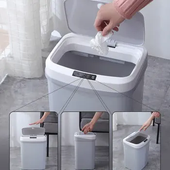 

Intelligent Sensor Trash Can Household Mute Electric Cover Trash Can Charging Version Induction Plus Vibration
