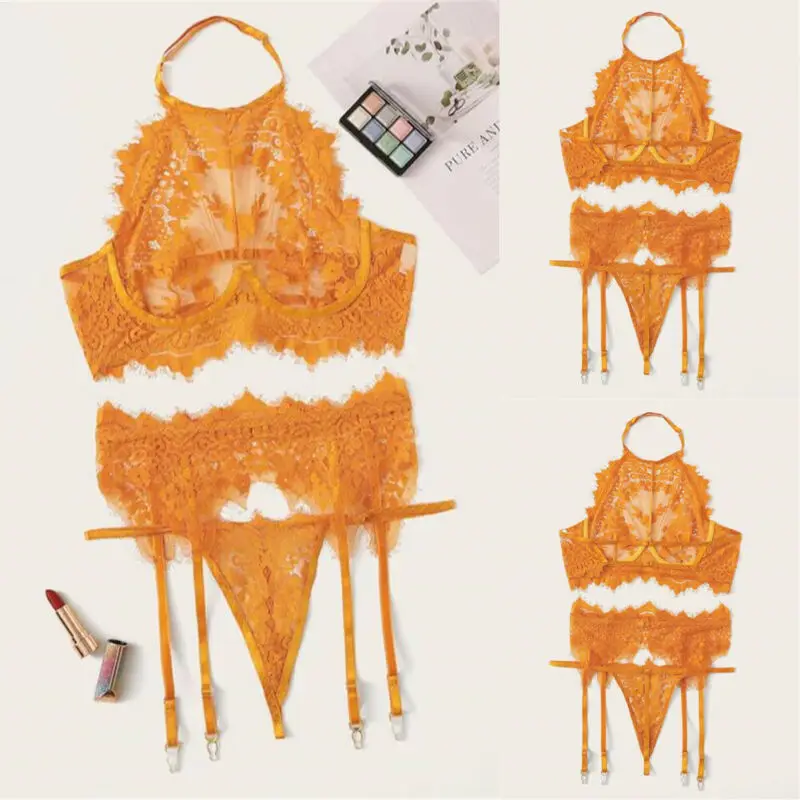 Сексуальное нижнее белье комплект женское нижнее белье Babydoll Ночное белье кружевной коплект бюстгалтер и трусы стринги экзотические наборы