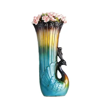 

Ceramic Peacocks Vase Wine Rack For Flowers Pot Home Ornament Wedding Decor Handmade Handicrafts Tabletop Pottery Vase X4233