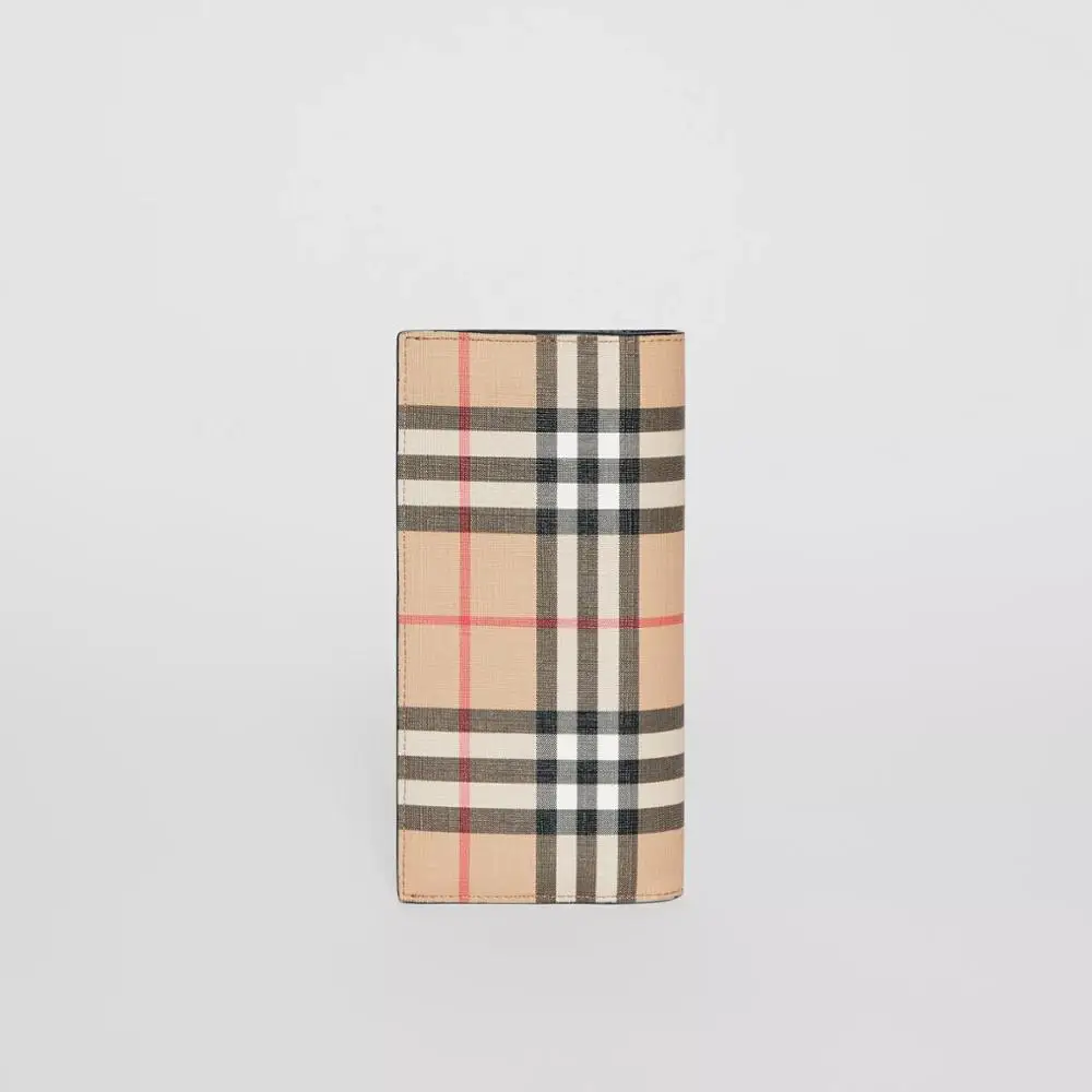 80166131 Кошельки, классический длинный стиль, Burberry, винтажный, в клетку, E-canvas, континентальный, мужской держатель для карт, мужской кошелек на молнии, большая вместительность, 80166131 - Цвет: 80166131