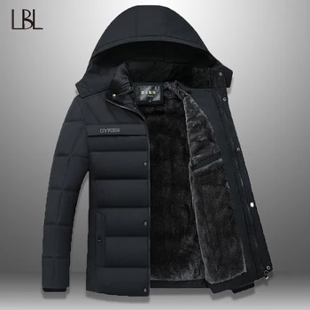 

Men's Parkas Winter Windproof Thick Jacket Men Casual 2020 Waterproof Hat Detachable Hooded Coat Warm Fleece Overcoat Streetwear
