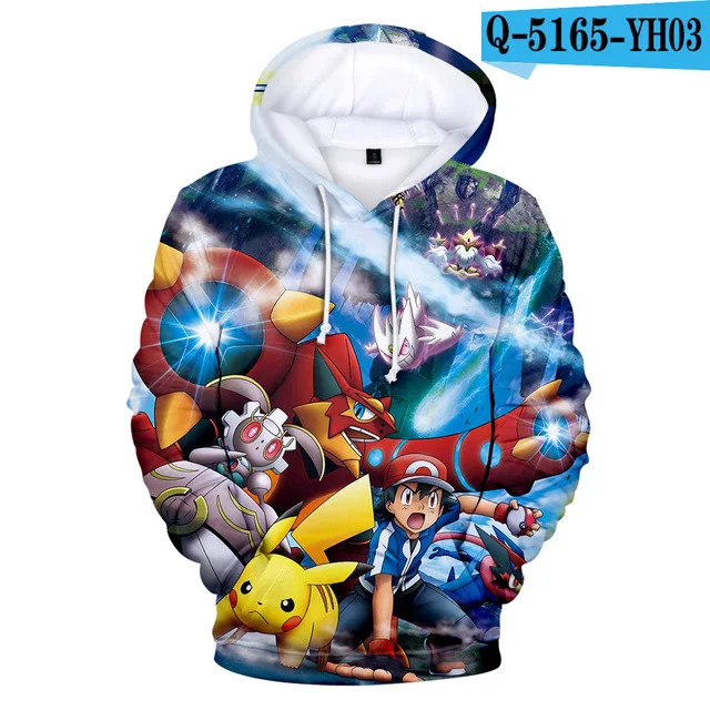 3dwy-1052 Pikachu Pokemon Go 3D Graphic Sweatshirt Hoodies Men Women Umbreon Sweatshirts Hoodie Men Pullover Boys Game Jacket Clothes - Цвет: 3dwy-1052