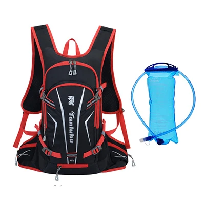 black with water bag 18L велосипедная сумка, водонепроницаемая, Оксфорд, для альпинизма, пешего туризма, велоспорта, для езды на велосипеде, сумка для гидратации, рюкзак для бега - Цвет: black with water bag