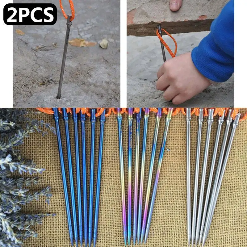 

Tent Peg Tent Stakes Beach Camping Snow Nail 2PCS/Set Tent Nail Ground Moisture Pad Hiking Outdoor Tents