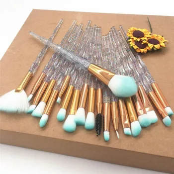 

20 PCS Unicorn Diamond Make up Brush Set Kit Foundation Powder Eyeshadow Eyebrow Eye Lip Eyelash