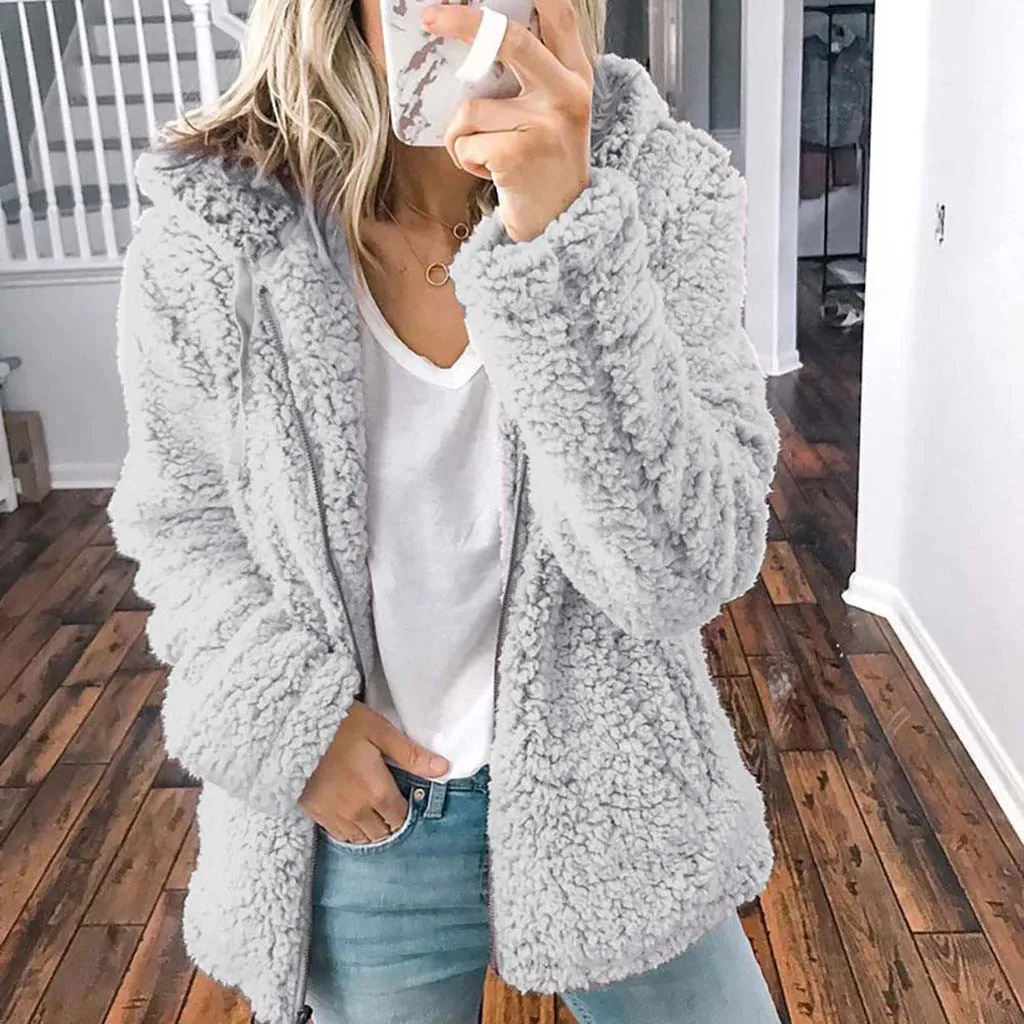 

Women Winter Jacket Thick Coats Fashion Jackets Outwear 2019 women plus size Cotton Fluffy Long Sleeve Jacket Cardigan Coat #907