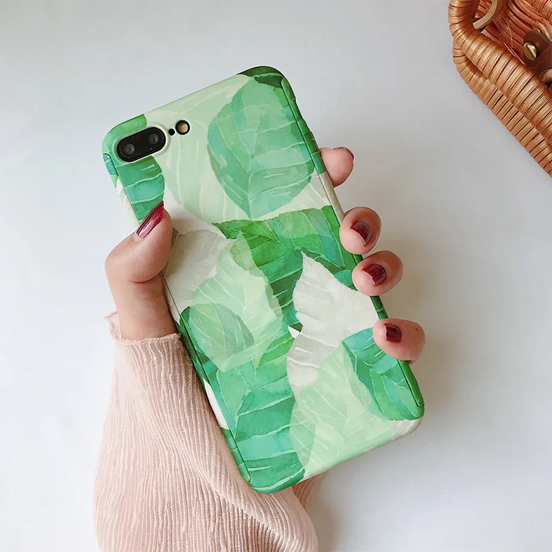 Ретро листья 360 Полный корпус чехол для телефона для iPhone 11 Pro XS Max X XR Цветы Чехол для iPhone 7 8 6 6S Plus X 5 5S SE растения Капа