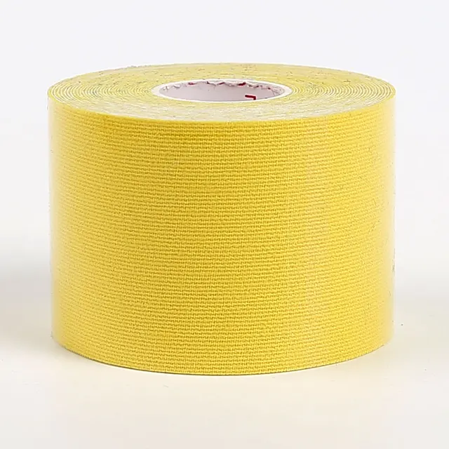 15 Colours Kinesiology Athletic Tape Recovery Sports Cotton Elastic Adhesive Strain Injury Fitness Run Knee Muscle Pain Relief yellow