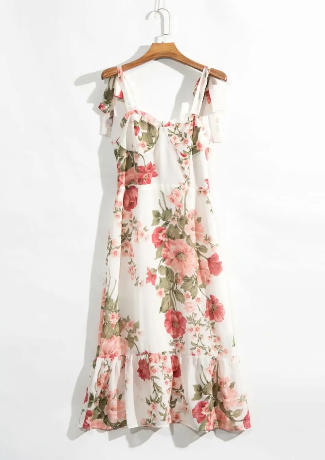 N413 floral DR4732 Bazaleas, Франция, винтажное, с цветочным принтом, темно-синее, женское платье, элегантное платье на тонких бретельках, с оборками, женское платье миди, эластичный бюст, vestido - Цвет: N413 floral DR4732