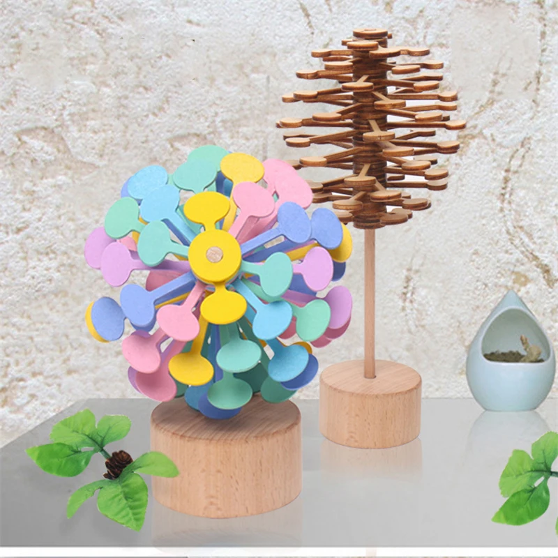 Solid wooden rotating lollipop Fischer series creative ornaments decompression toy decompression artifact gyro 4