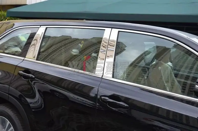 Двери из нержавеющей стали края крышки стойки зеркала для Toyota Highlander Kluger аксессуары SUV