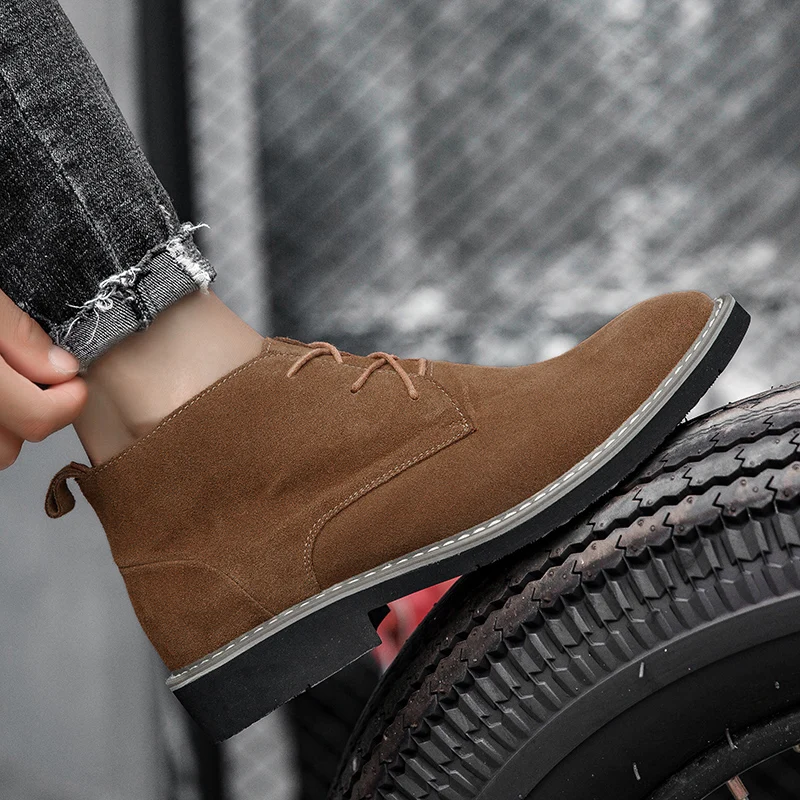 Ботинки «Челси»; Мужская модная мужская обувь; британский стиль; Bottes; брендовые ботинки в западном стиле; повседневные ботильоны; мужские ботинки; размеры 38-46
