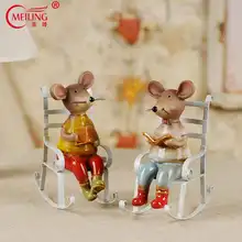 Винтажная керамическая Крыса Мышь для чтения на стуле фигурка ручная роспись миниатюрный коллекционный Декор уникальная пара подарок матери на день рождения