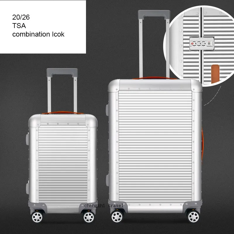 TAS LOCK Model C Carrylove 2" 26" дюймов Алюминиевый Чемодан check in spinner багажная сумка на колесиках - Цвет: TAS LOCK Model C