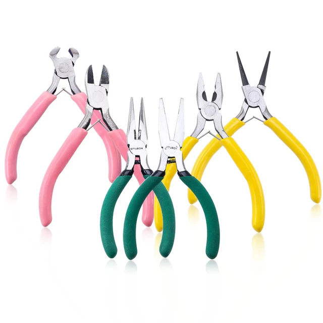 5 Packs Jewelry Pliers Set, Jewelry Making Tools with Needle Nose Pliers/Round Nose Pliers/Chain Nose Pliers/Bent Nose Pliers/Zipper Pliers, Jewelry