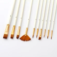 10 шт. набор кистей для рисования набор несколько Срединных кистей с нейлоновыми волосами для художника акриловая гуашь с масляной краской для художественного рисования