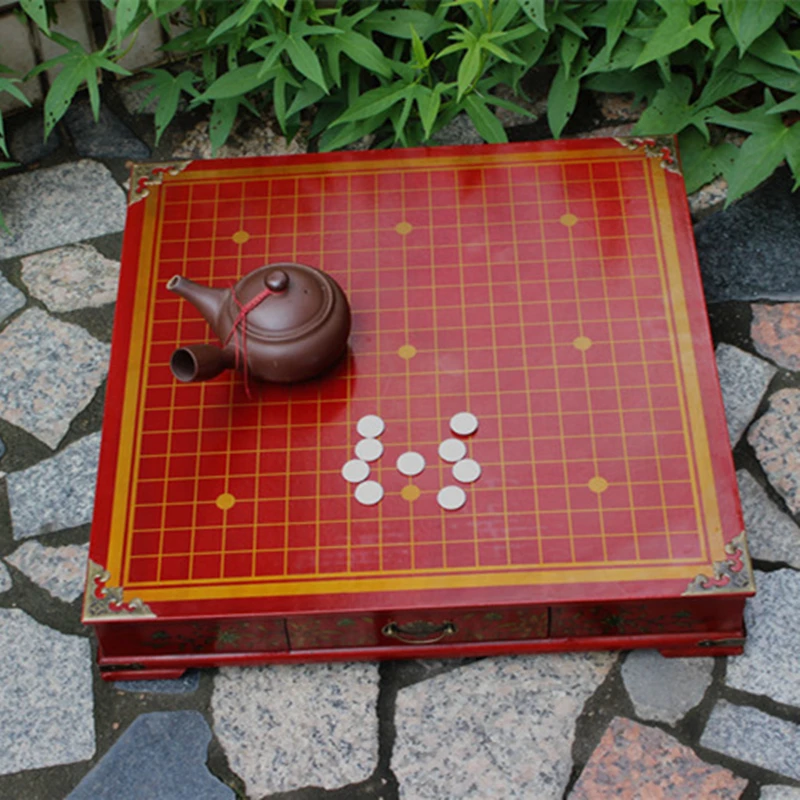 

New Antique Go Game Chess Set 50*50*9 CM Pier Retro Go Table Chess Game With Wooden Chess Table Ming And Qing Crafts Table
