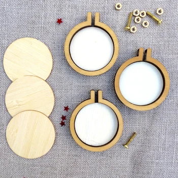 

New Mini Wooden Hoop/Ring Embroidery Frame Cross Stitch Sewing DIY Crafts Tool Art Works For Bag Clothes Sewing Tool