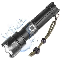 

T20 Powerful XHP90/XHP70 LED Flashlight Zoom USB Rechargeable Power Display Powerful Torch 18650 26650 Handheld Light XHP90.2