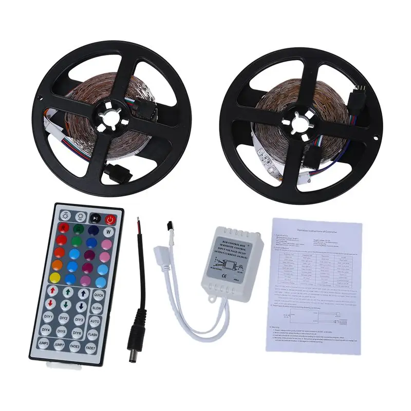 10 м 2x5 3528 SMD 600 светодиодный светильник RGB + пульт дистанционного