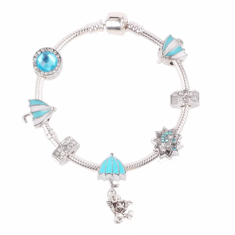 mickey bracelet Couqcy, очаровательные браслеты и ювелирные женские браслеты, Минни, розовый бант, подвеска, брендовый браслет, сделай сам, ручная работа, для девочки, подарок, ювелирное изделие - Окраска металла: mickey bracelet