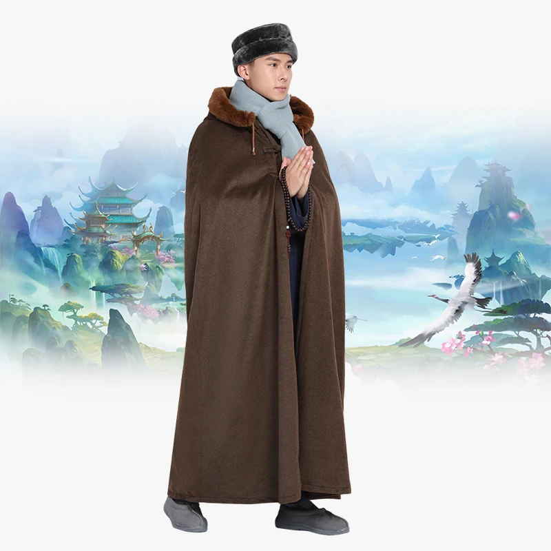Новинка, модель высокого качества китайская одежда для men Monk; плащ для медитации утолчённая тёплая накидка медитации платье Zen халат в стиле ханьфу для мужчин