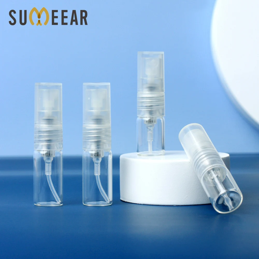 

100 Pcs/Lot 1ml 2ml mini Perfume Spray Bottle Sample Empty Bottles Cosmetic Containers Portable Perfume Atomizer