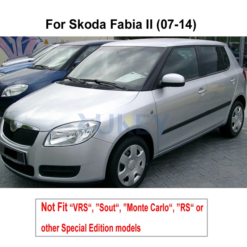 Paraspruzzi Per Skoda Fabia MK2 E MK3 (2007-2020) - Kit Gomma Antifango Anteriore E Posteriore