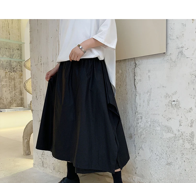 Мужские японские уличные винтажные модные хип-хоп готические Свободные повседневные шаровары брюки кимоно мужские широкие брюки юбка брюки
