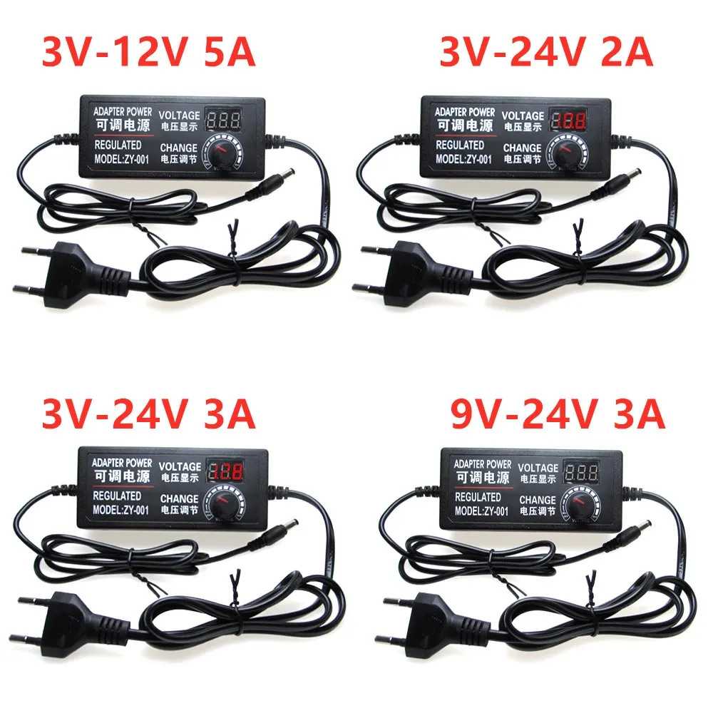 AC To DC Adjustable Power Adapter 3V 9V 12V 24V 36V 1A 2A Power Supply Adapter Universal 5 12 24 36 V Volt 1A 2A Led Strip Lamp
