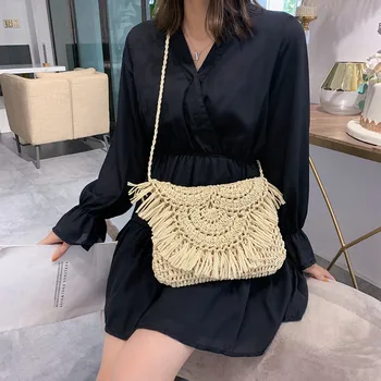 

&35 Women's Bag Weave Crossbody Bag Shoulder Bag Shoulder Bag Tassel Semicircle Hasır Çanta Bags For Women Shoulder Bags